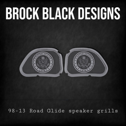 98-2024 Road Glide 3D Army seal speakers grill covers set