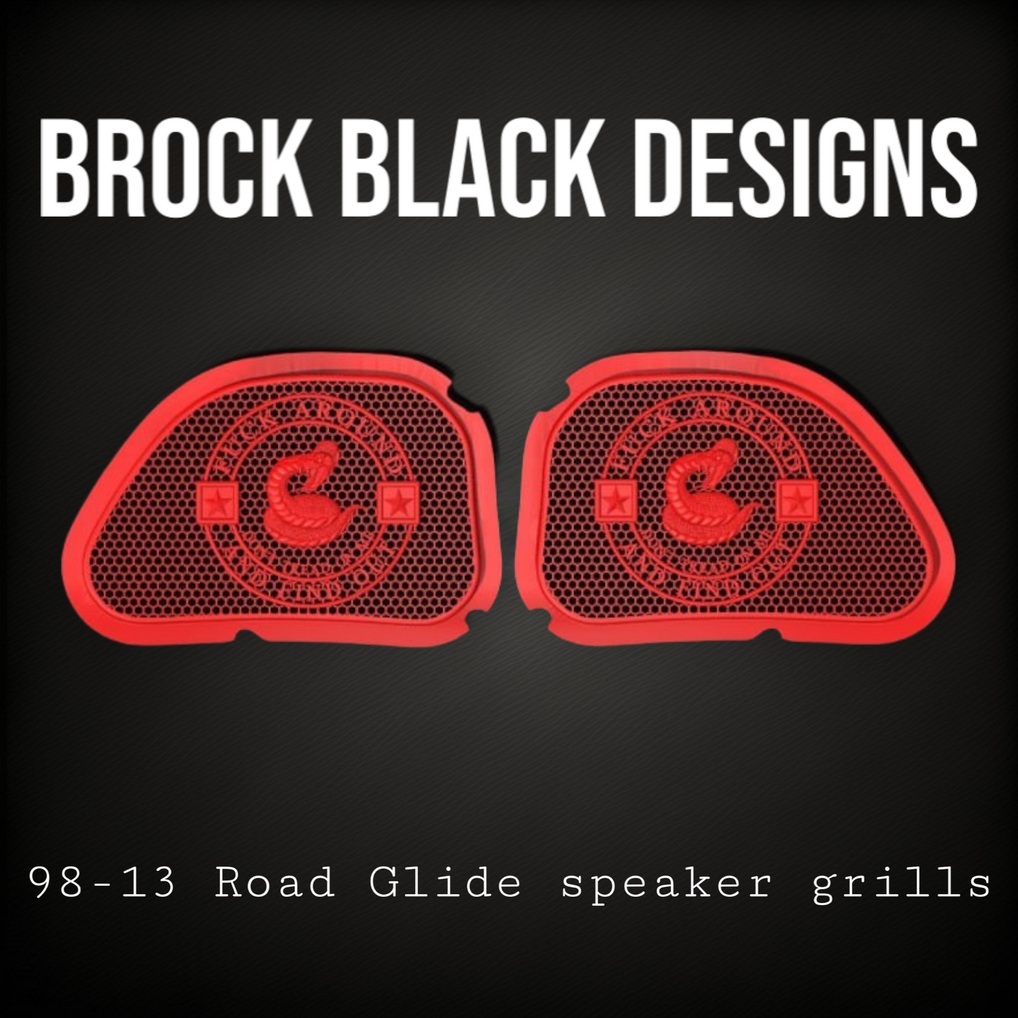 98-2024 Road Glide inner 3D Don't Tread on me speakers grill covers set