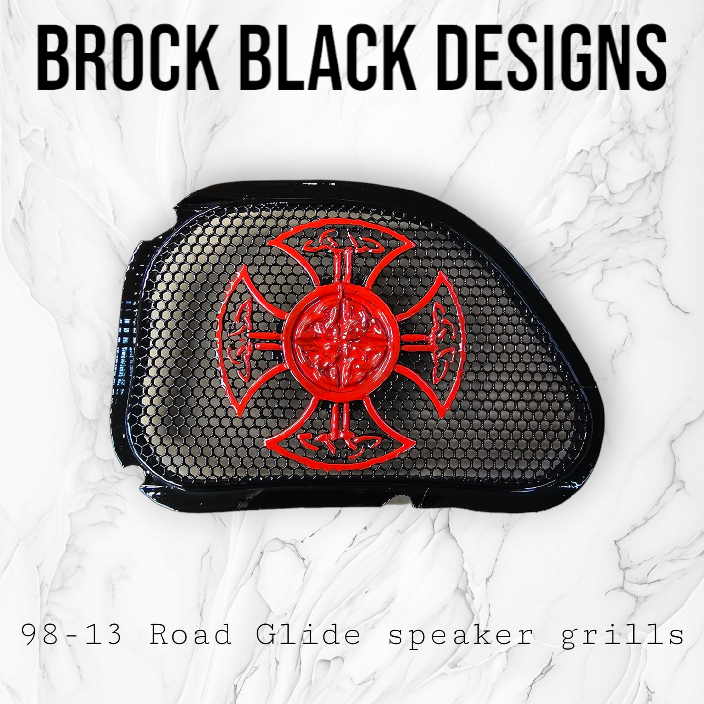 98-2024 Road Glide 3D Celtic cross speakers grill covers set