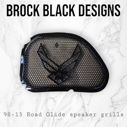 98-2024 Road Glide 3D Air Force speakers grill covers set