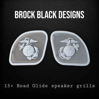 98-2024 Road Glide 3D USMC speakers grill covers set