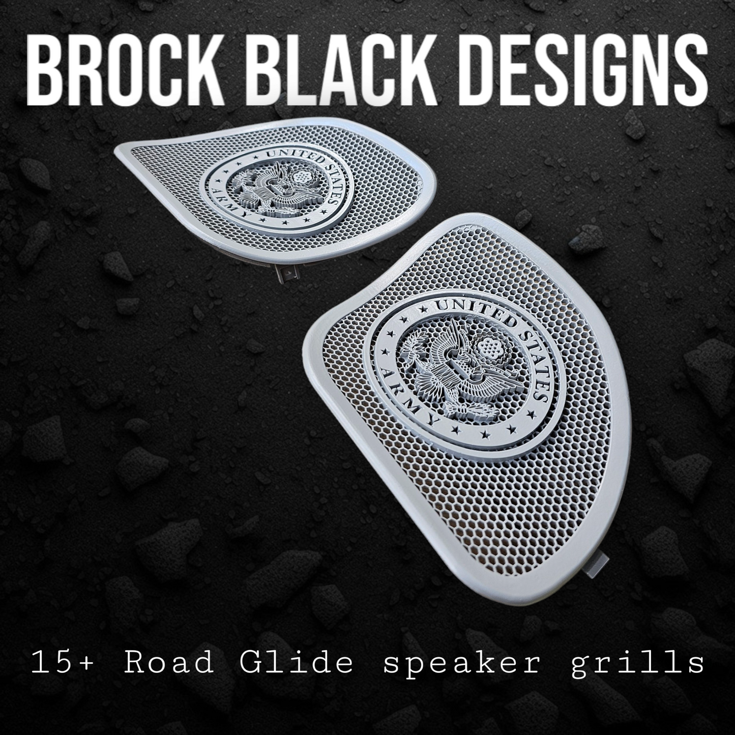 98-2024 Road Glide 3D Army seal speakers grill covers set
