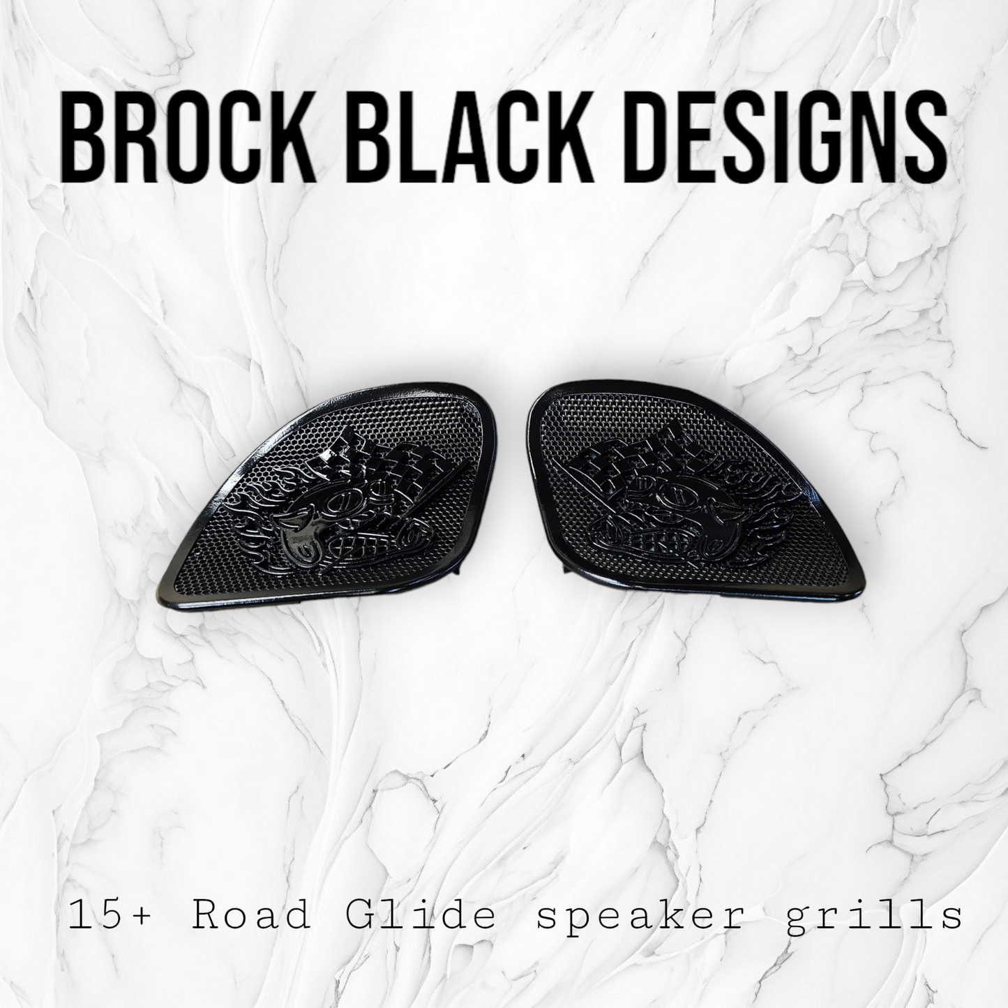 98-2024 Road Glide 3D Fast Johnny speakers grill covers set