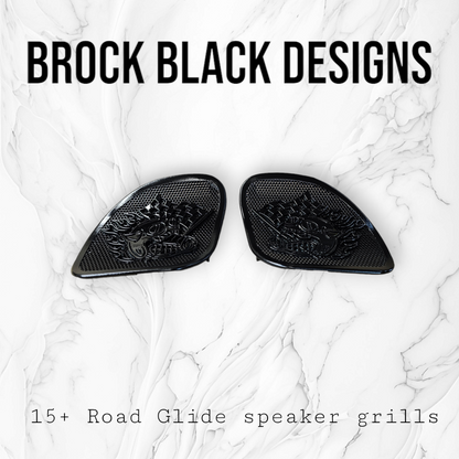 98-2024 Road Glide 3D Fast Johnny speakers grill covers set