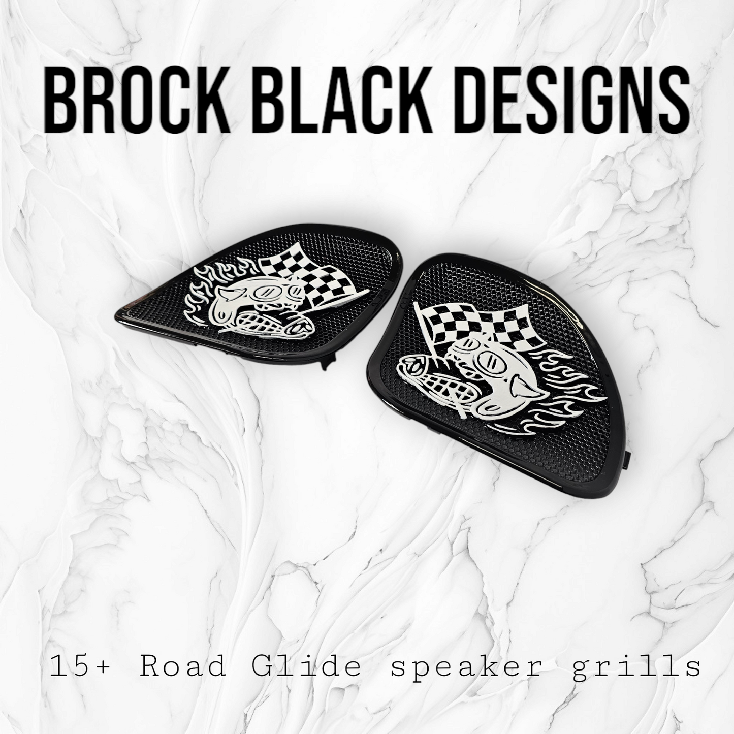 98-2024 Road Glide 3D Fast Johnny speakers grill covers set