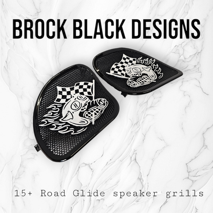 98-2024 Road Glide 3D Fast Johnny speakers grill covers set