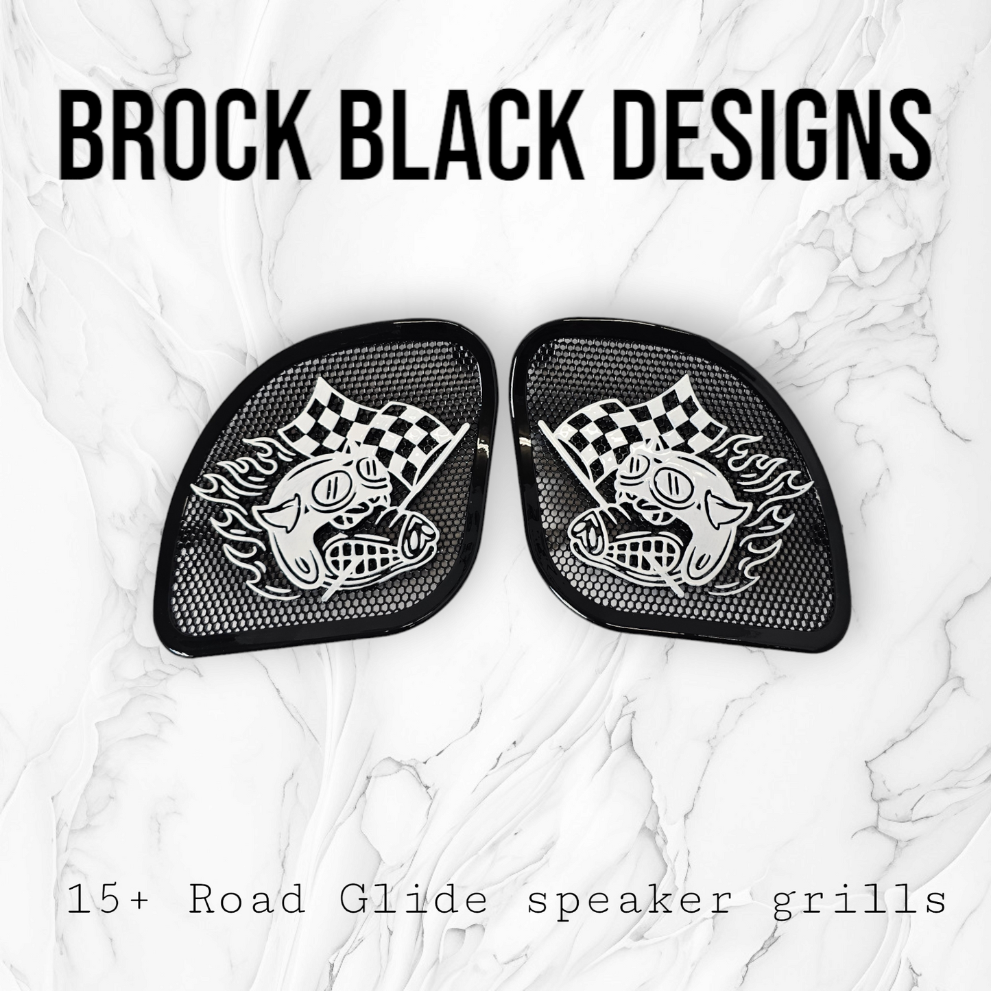 98-2024 Road Glide 3D Fast Johnny speakers grill covers set