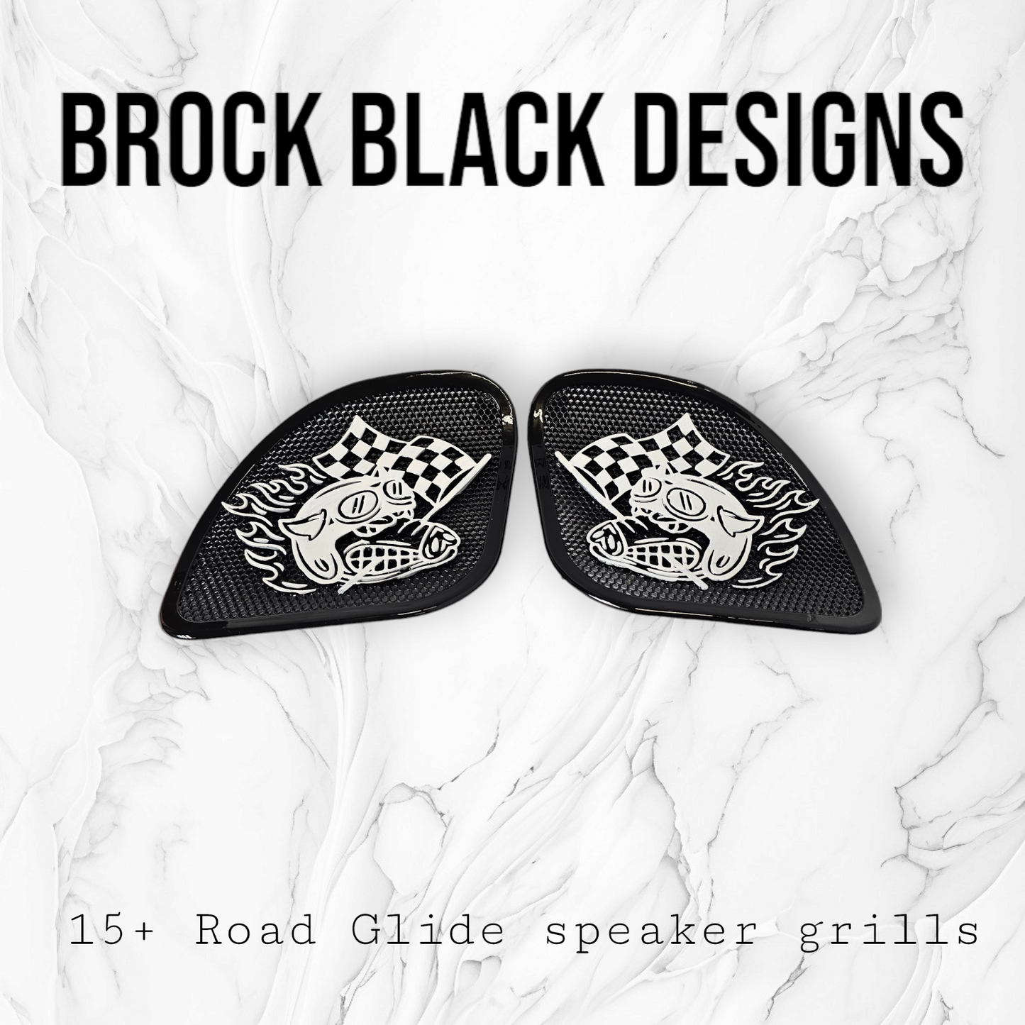 98-2024 Road Glide 3D Fast Johnny speakers grill covers set