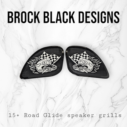98-2024 Road Glide 3D Fast Johnny speakers grill covers set