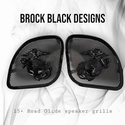 98-2024 Road Glide 3D USMC speakers grill covers set
