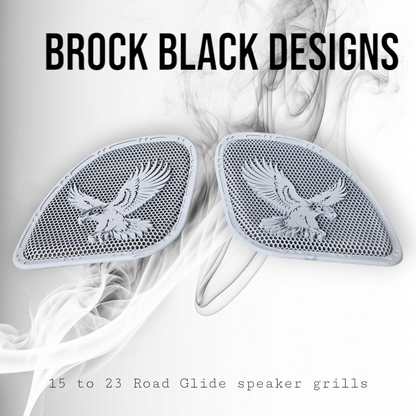 98-2024 Road Glide 3D Eagle speakers grill covers set