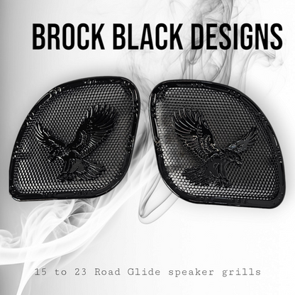 98-2024 Road Glide 3D Eagle speakers grill covers set