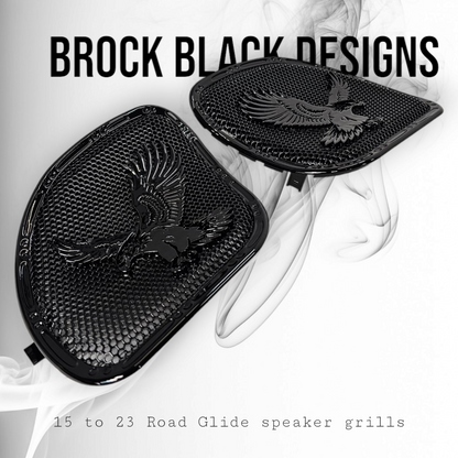 98-2024 Road Glide 3D Eagle speakers grill covers set