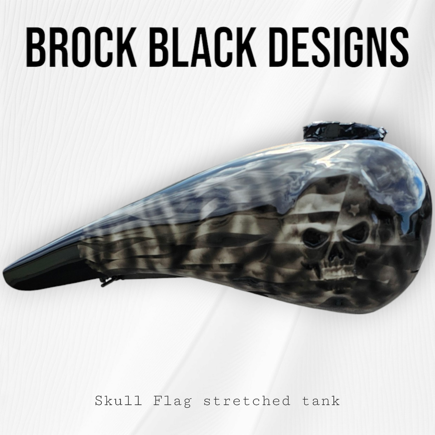 Skull stretching through American flag themed tank