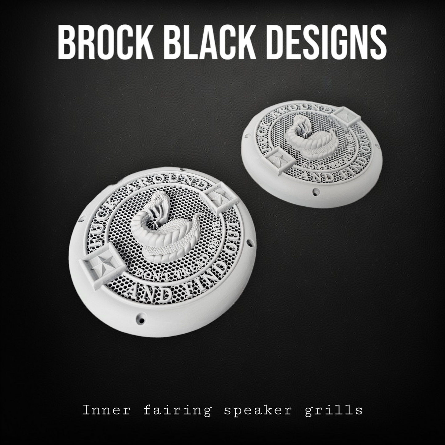 4 hole round 3D Don't Tread on Me speaker grill covers set