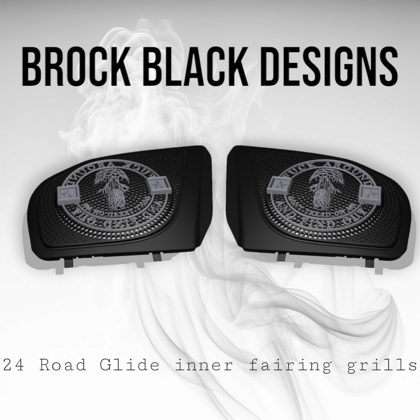 98-2024 Road Glide inner 3D webbed skull fafo speakers grill covers set