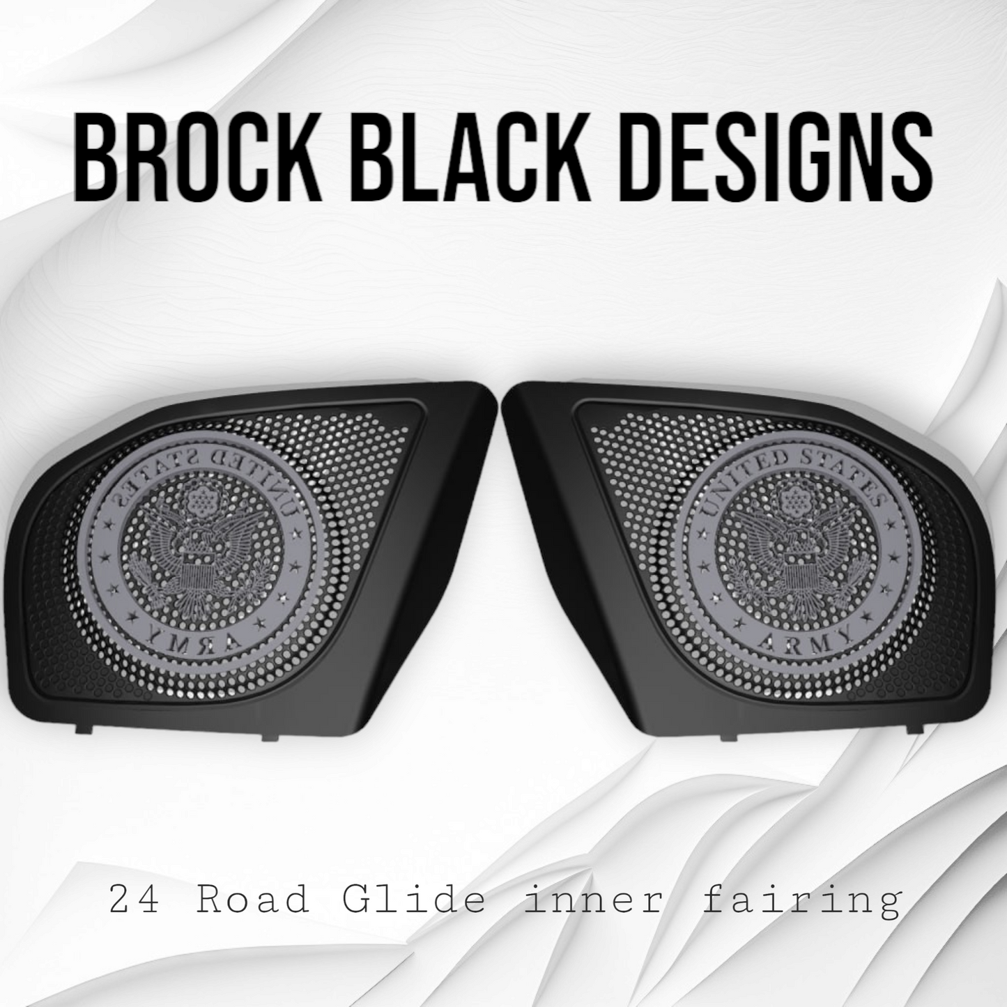 98-2024 Road Glide 3D Army seal speakers grill covers set