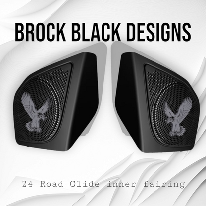 98-2024 Road Glide 3D Eagle speakers grill covers set