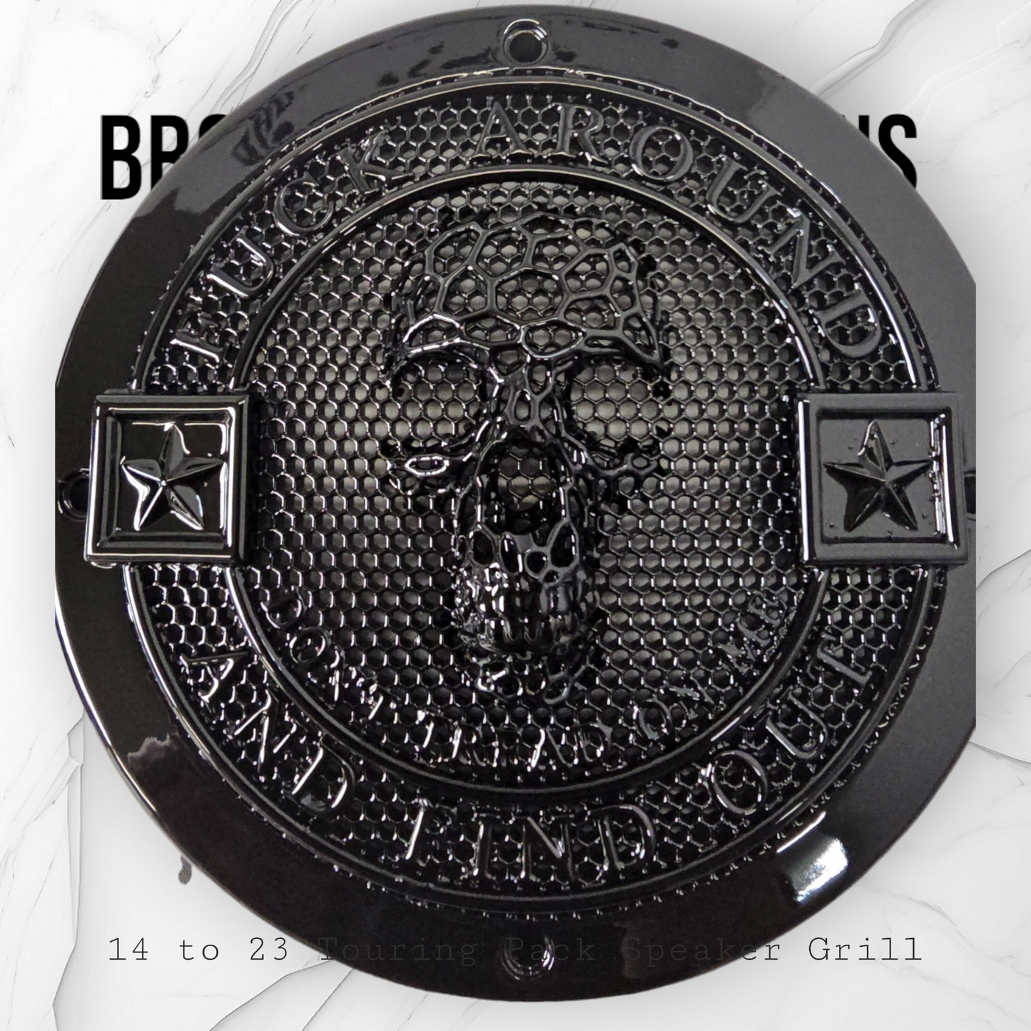 A set of Webbed skull FAFO 14-23 Harley Davidson Touring Pack Speaker Grill Cover Guard