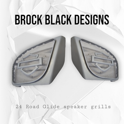 98 to 2024 Road Glide 3D shield speakers grill covers set
