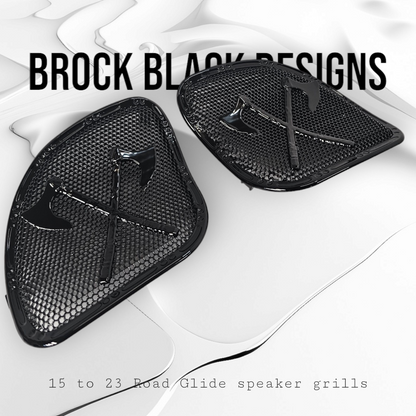 98-2024 Road Glide 3D Axe speakers grill covers set