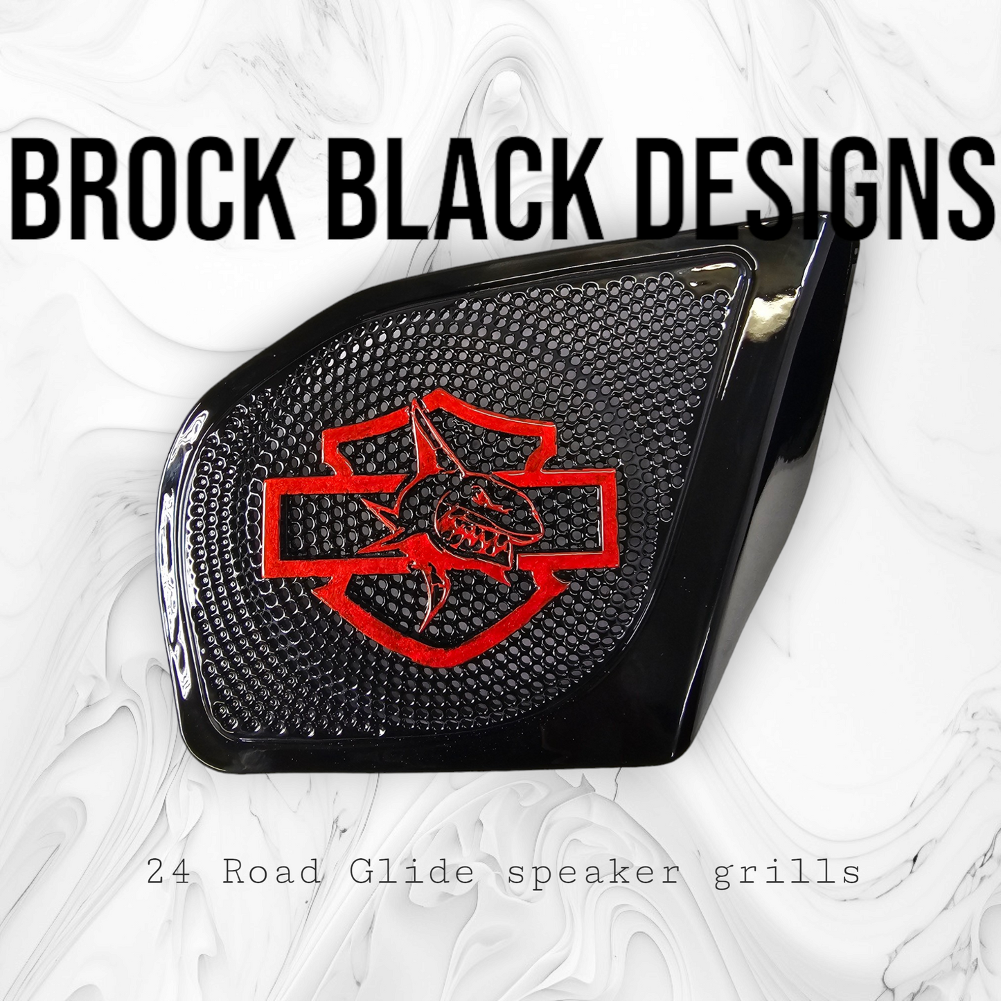 98-2024 Road Glide 3D shark speakers grill covers set