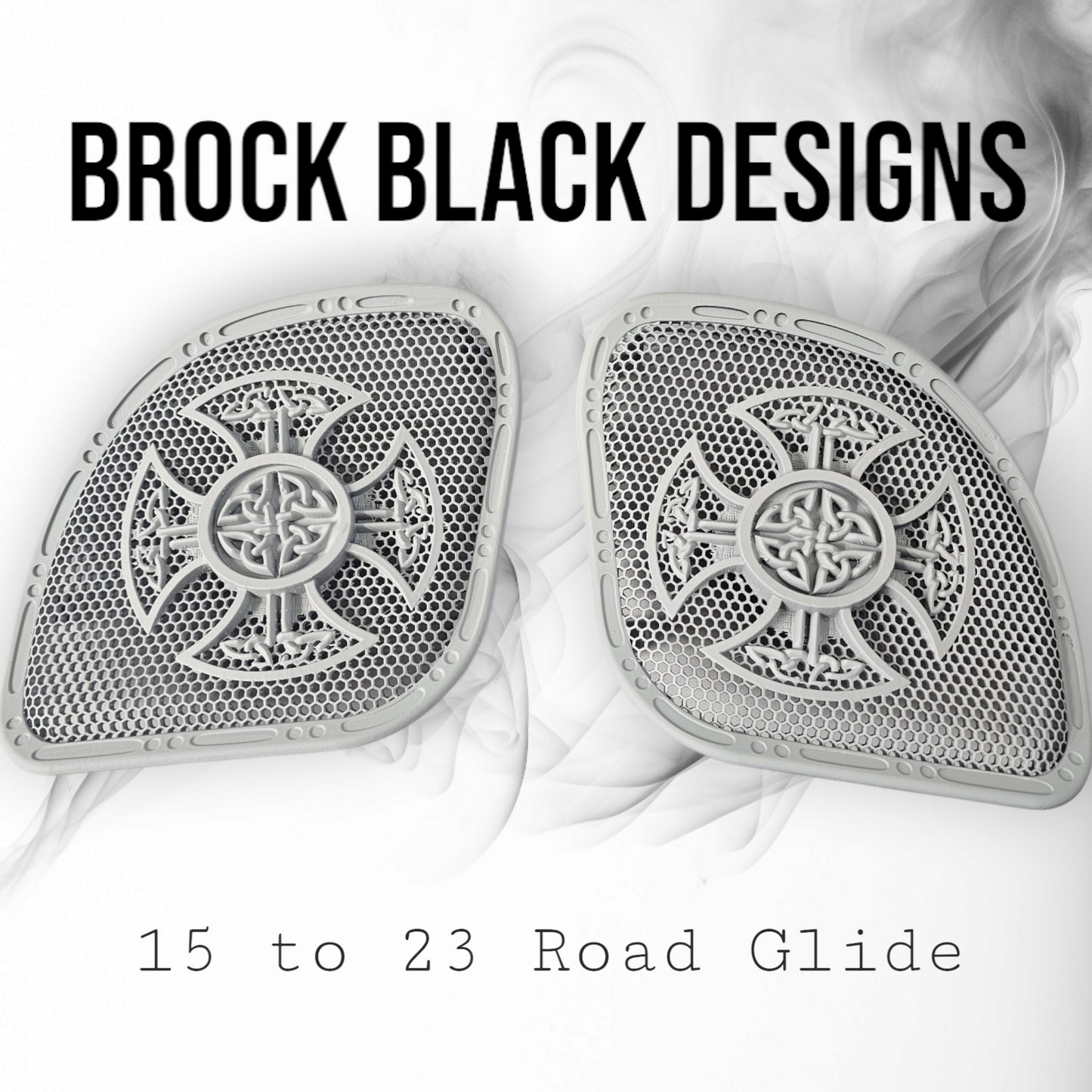 98-2024 Road Glide 3D Celtic cross speakers grill covers set