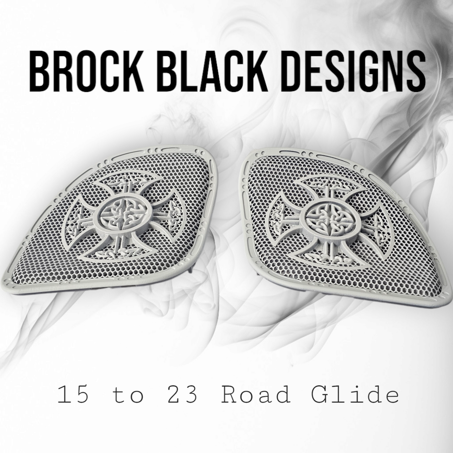 98-2024 Road Glide 3D Celtic cross speakers grill covers set