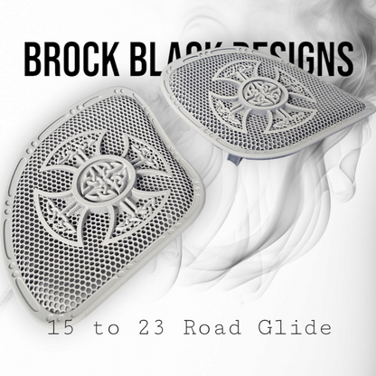 98-2024 Road Glide 3D Celtic cross speakers grill covers set
