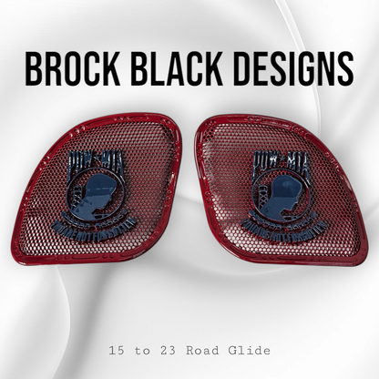 98-2024 Road Glide 3D POW MIA TRIBUTE speakers grill covers set
