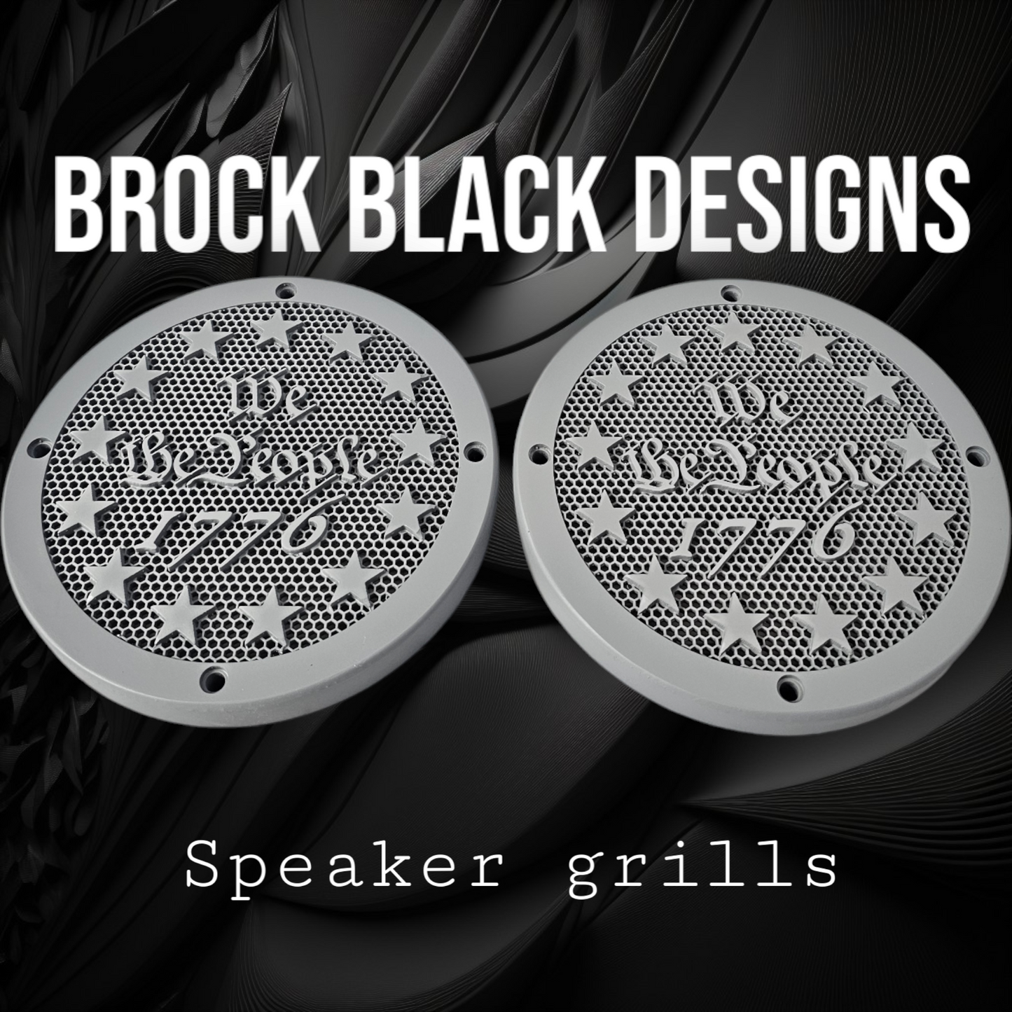 A set of We the People speakers grill covers