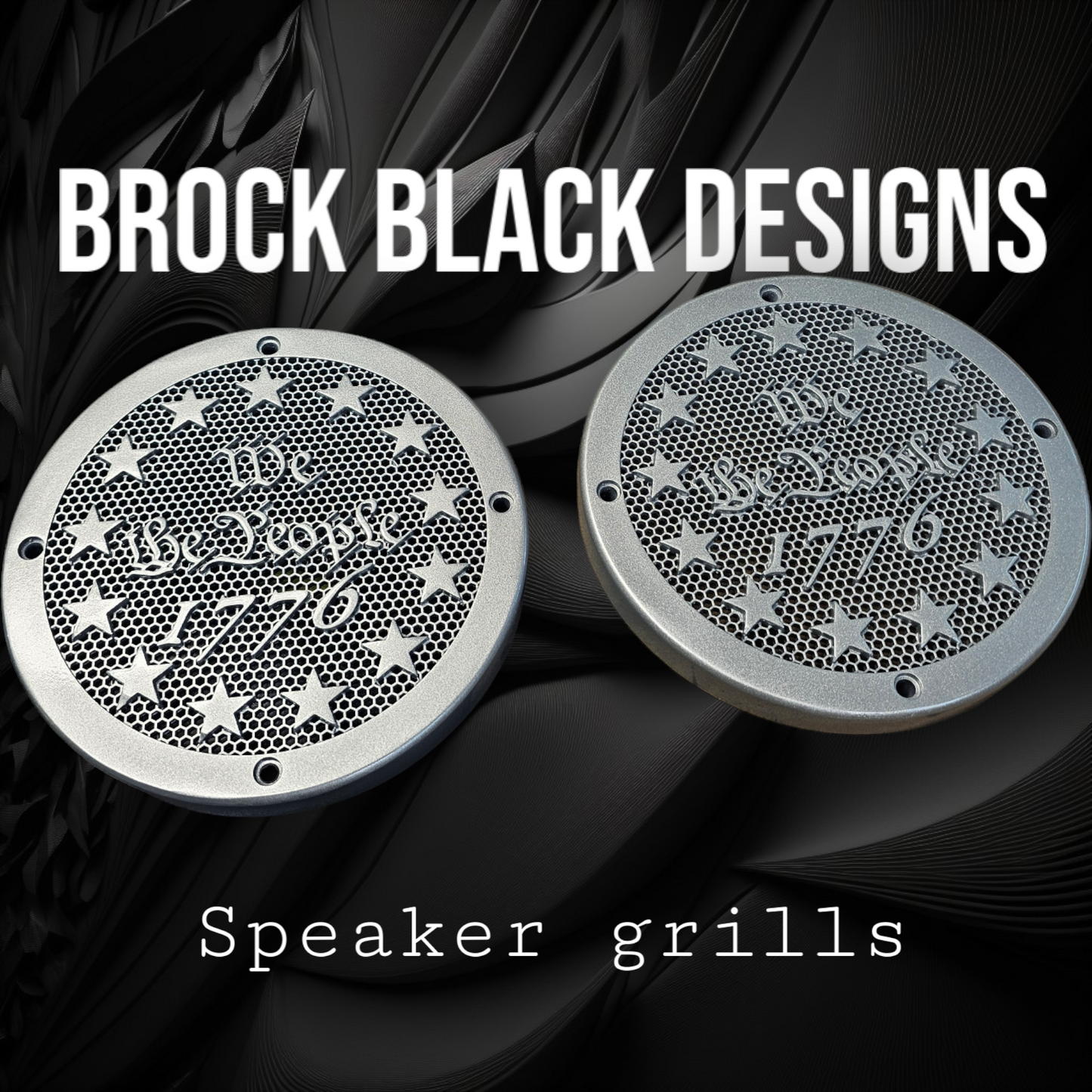 A set of We the People speakers grill covers