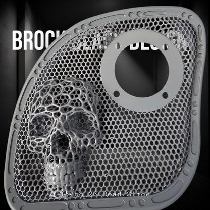 98 to 23 Road Glide webbed skull with Diamond speakers grill covers set