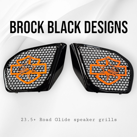98-2024 Road Glide 3D shark speakers grill covers set
