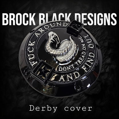 Don't Tread on Me themed Harley derby cover
