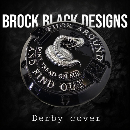 Don't Tread on Me themed Harley derby cover