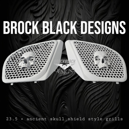 98-2024 Road Glide 3D Ancient Skull speakers grill covers set