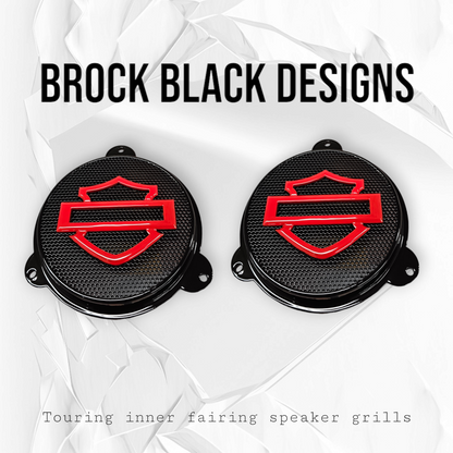 97-25+ Harley inner 3D shield speakers grill covers set