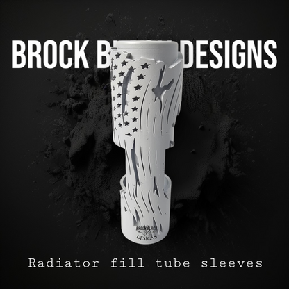 23.5 + radiator fill tube tattered American flag sleeve
