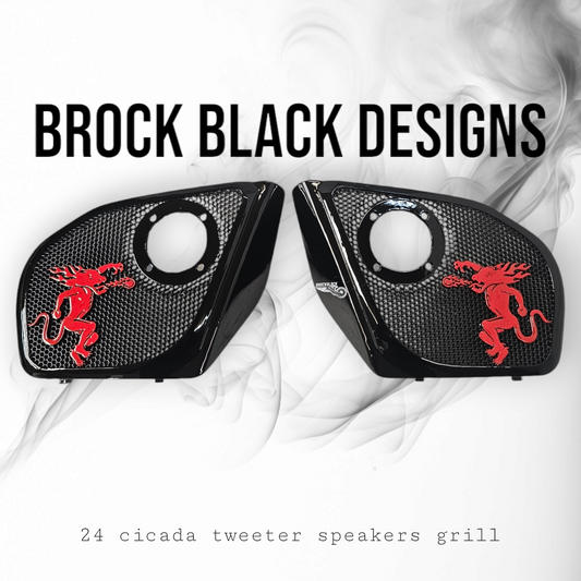 2024 Road Glide with Cicada tweeter speakers grills set Fireball theme