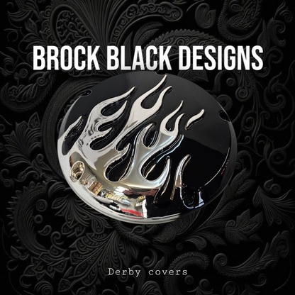 3D traditional flames derby cover
