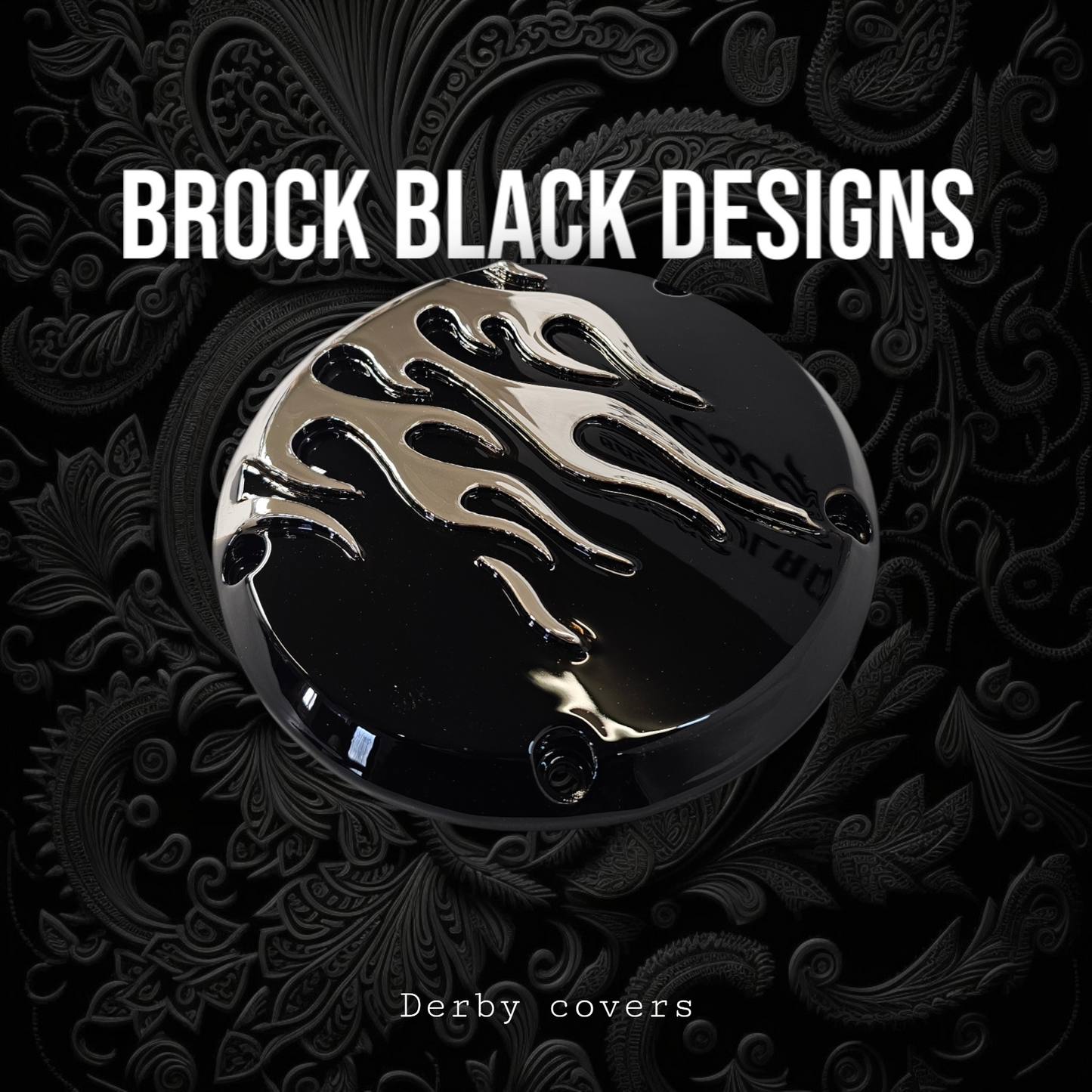 3D traditional flames derby cover