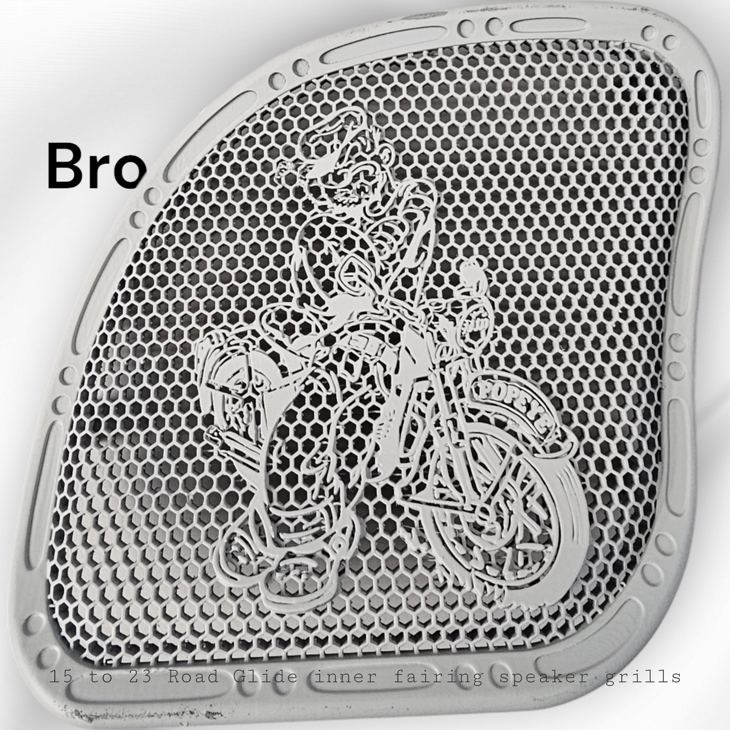 98 to 2024 Road Glide 3D Popeye speakers grill covers set