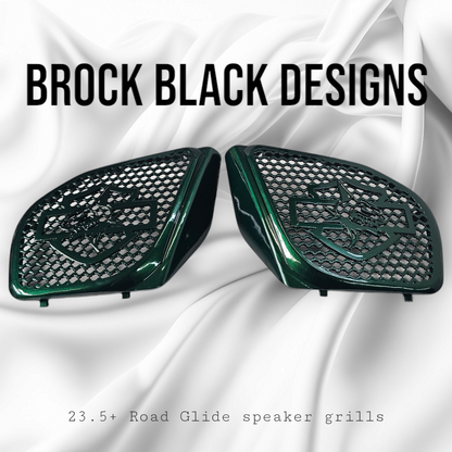 98-2024 Road Glide 3D shark speakers grill covers set