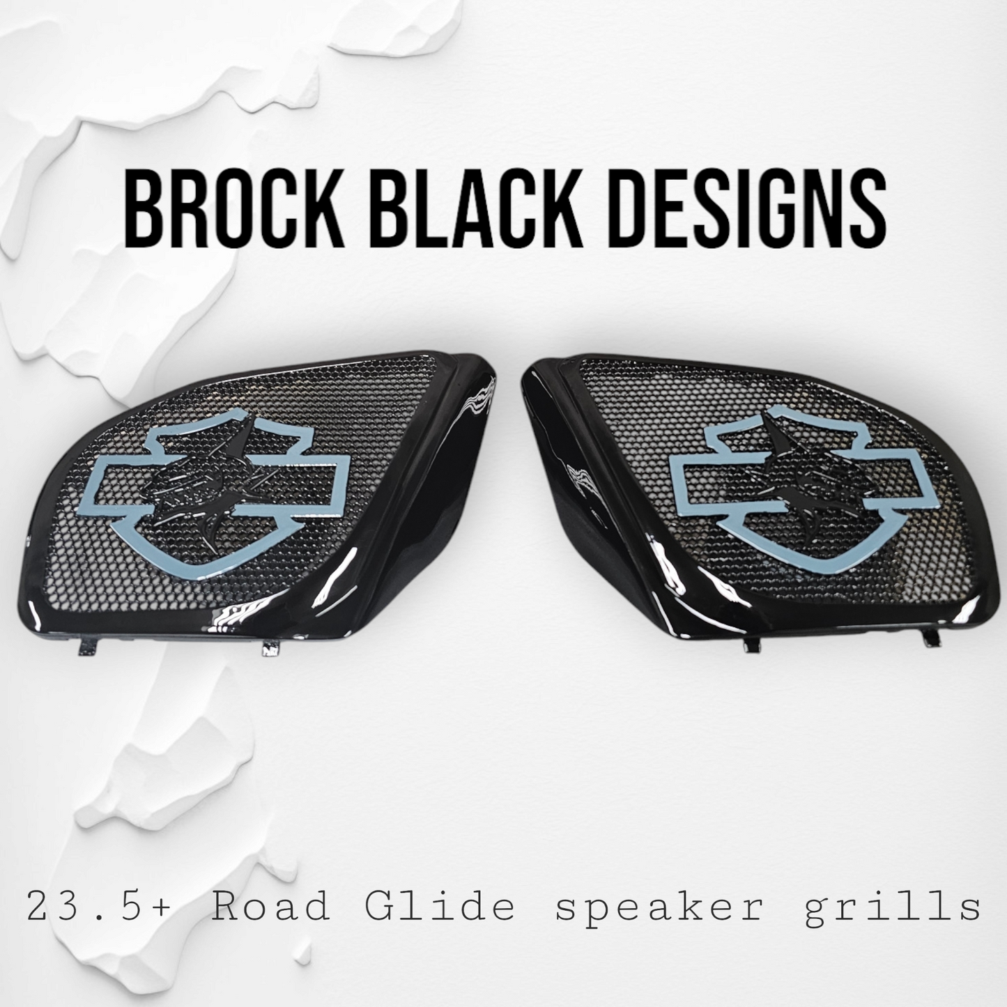 98-2024 Road Glide 3D shark speakers grill covers set