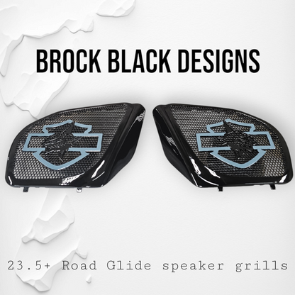 98-2024 Road Glide 3D shark speakers grill covers set
