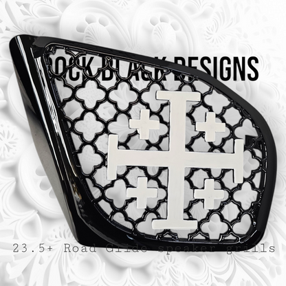 98-2024 Road Glide 3D 5 fold cross speakers grill covers set