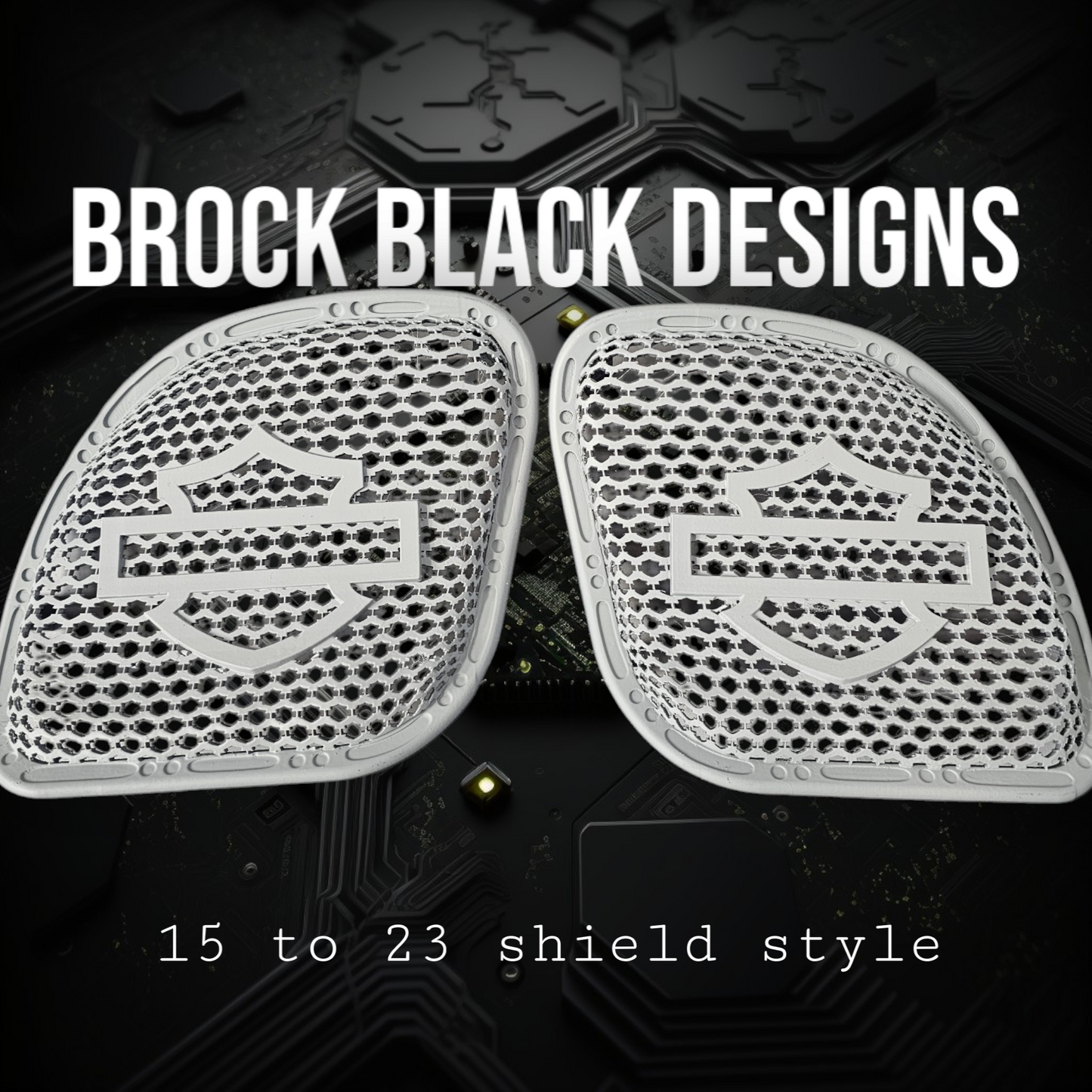 98 to 2024 Road Glide 3D shield speakers grill covers set