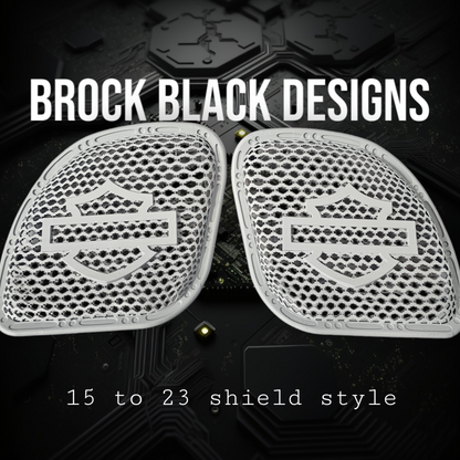 98 to 2024 Road Glide 3D shield speakers grill covers set