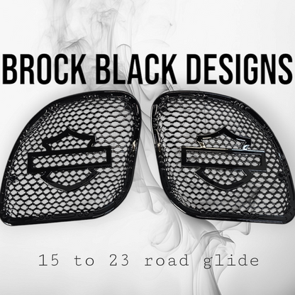 98 to 2024 Road Glide 3D shield speakers grill covers set